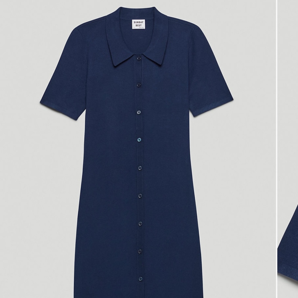 NWT Aritzia Sunday Best Mini polo dress in Navy S